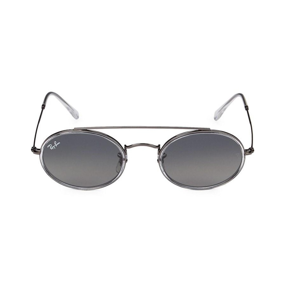 Ray-Ban Gray RB3847N 52mm Oval Sunglasses